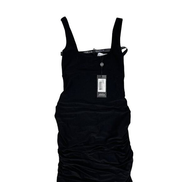 Club L - Square Neck Maternity Maxi Dress With Split in Black - Picture 2 of 7